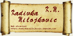 Kadivka Milojković vizit kartica